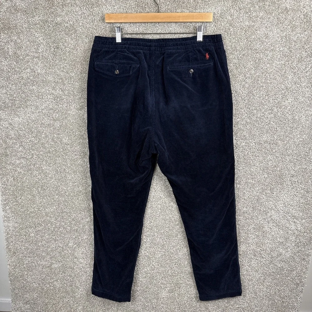 Polo‎ Ralph Lauren Men's Large Dark Blue Corduroy Pants Classic Fit Drawstring